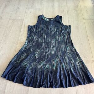 NIC+ZOE Blue Knit Twirl Textured Knee Length Dress size 2X